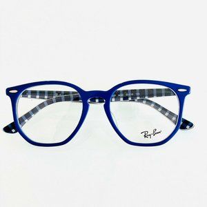 New Ray Ban HEXAGONAL Eyeglasses RB 7151 8090 Dark Blue Optical Frame 52-19-145